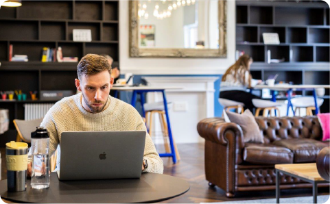 Man working at laptop